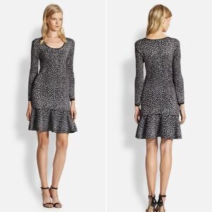 Rebecca Taylor Animal Print Knit Sweater Dress Size Medium